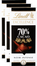 Denner Lindt Excellence Tafelschokolade, Dunkel 70% Cacao, 3 x 100 g - bis 06.02.2023