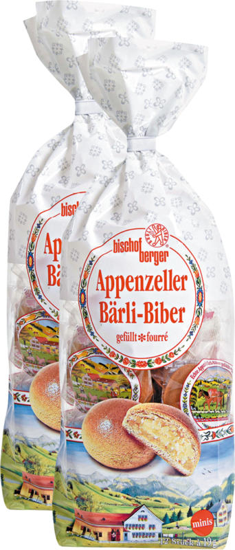 Bischofberger Appenzeller Bärli-Biber minis, gefüllt, 2 x 228 g