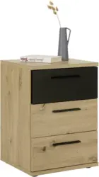Nachtkästchen in Schwarz/Eichefarben