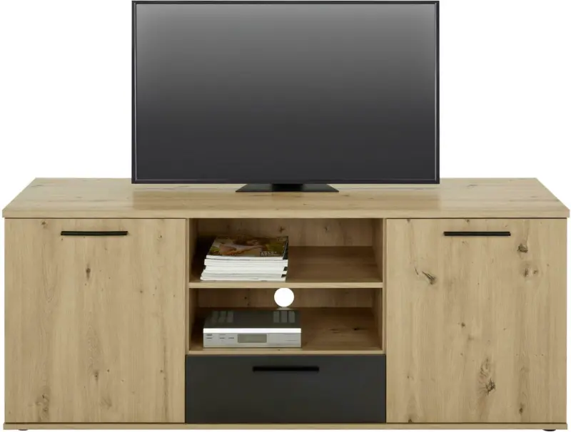 TV-Element in Eichefarben/Schwarz
