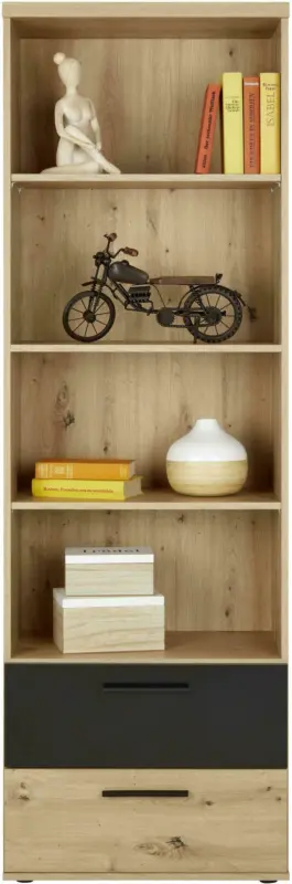 Regal in Eichefarben/Schwarz