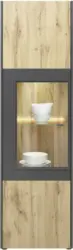 Vitrine in Eiche-/Schieferfarben