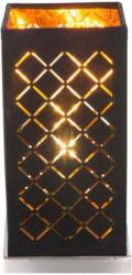 Lampada da tavolo Clarke Textil foglia oro nero 11 x 11 x 25 cm -