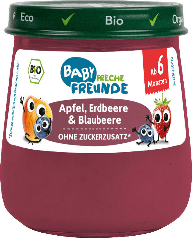 Freche Freunde Früchte Apfel, Erdbeere & Blaubeere, ab dem 6. Monat