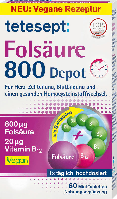 tetesept Folsäure 800 Depot Mini Tabletten 60 St.