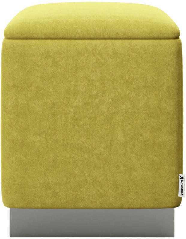 Pouf in Textil Gelb