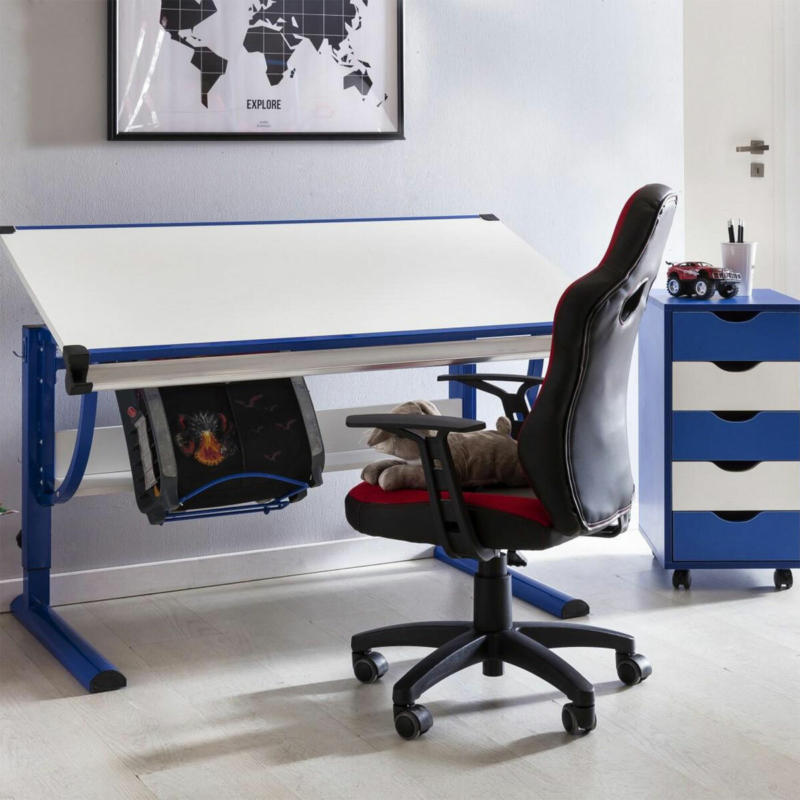 Kinderschreibtisch „Moritz“, blau/weiß