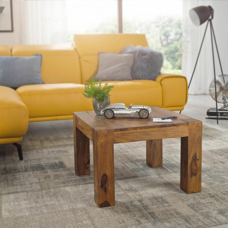 Couchtisch „Sheesham“, 60x60 cm, Massivholz