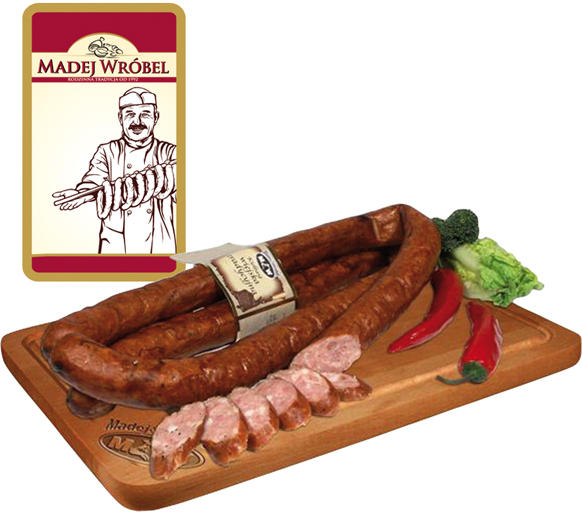 Geräucherte mittelgrobe Brühwurst mit Putenfleisch nach polnischer Art