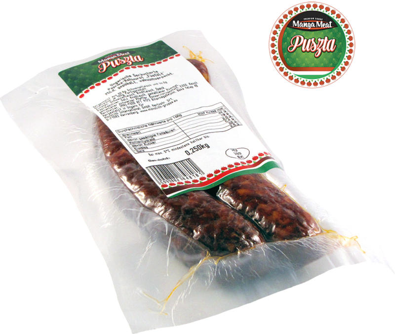 Rohgeräuch. Wurst mit Paprika