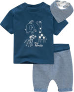 Ernsting's family Newborn T-Shirt, Hose und Bandana im Set
