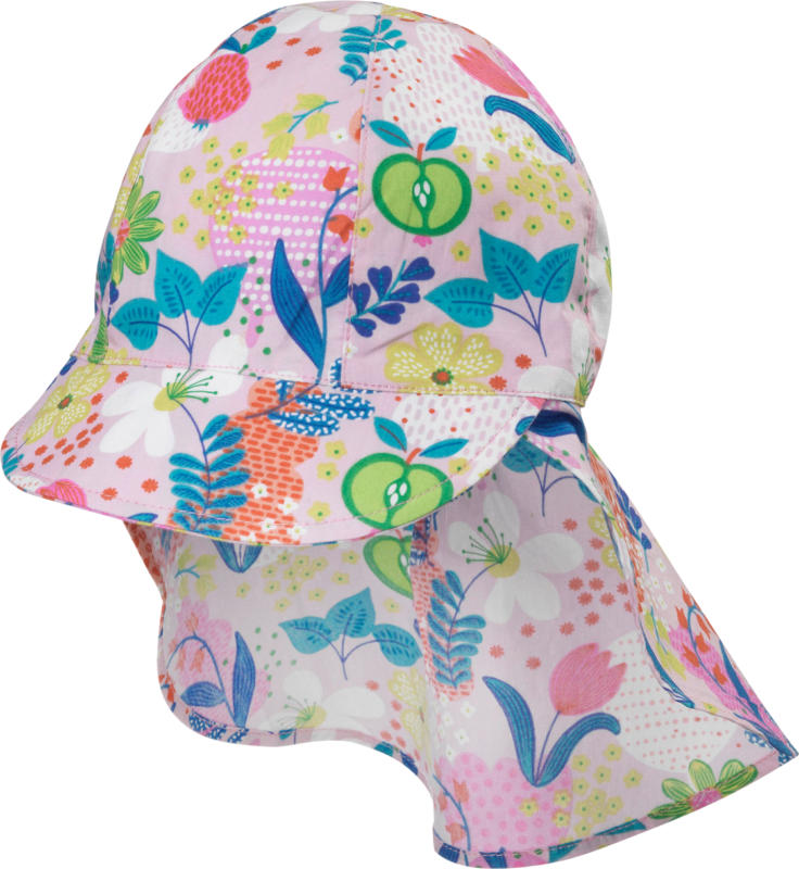 PUSBLU Kinder Schirmmütze, Gr. 54/55, in Baumwolle, rosa, bunt
