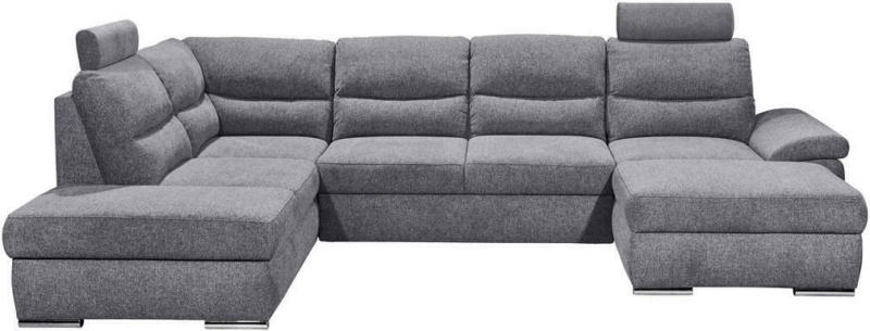 Wohnlandschaft in Textil, Holzwerkstoff Anthrazit