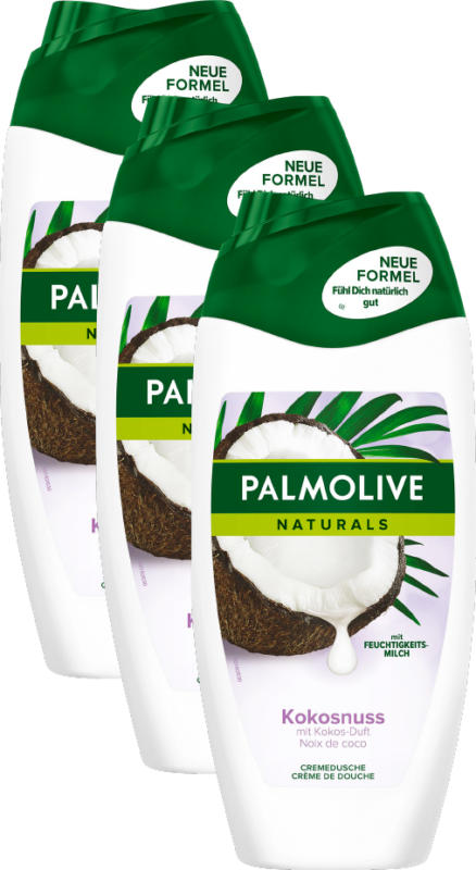 Crème de douche Naturals Palmolive, Touche de plaisir, à la coco, 3 x 250 ml