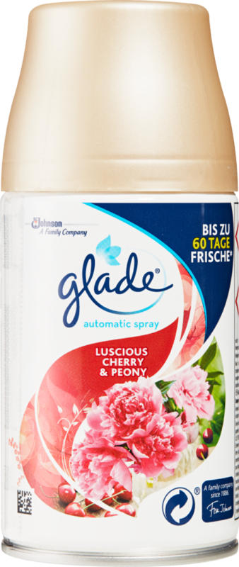 Désodorisant automatique Glade , Luscious Cherry & Peony, Recharge, 269 ml