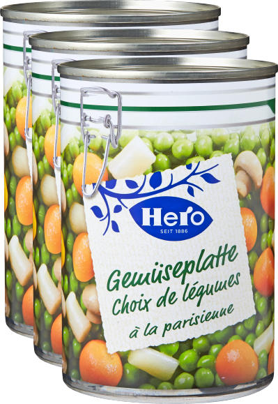Scelta di verdure alla parigina Hero , con champignon, 3 x 260 g