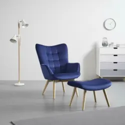 Sessel 'Merlin' inkl Hocker, dunkelblau