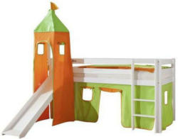 Spielbett 90/200 cm in Grün, Orange