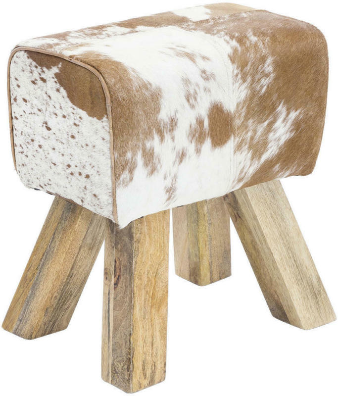 Hocker in Fell Braun, Weiß