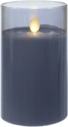 Windlicht Mira aus Glas in Grau