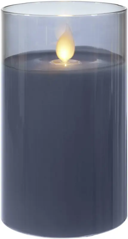 Windlicht Mira aus Glas in Grau