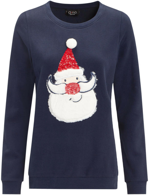 Damen Sweatshirt mit Weihnachtsmann-Motiv (Nur online)