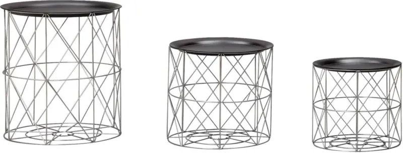 Couchtischset 'WL6.073', 3-er Set schwarz