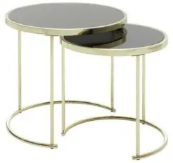 Satztisch 'Cora', 2-er Set, gold