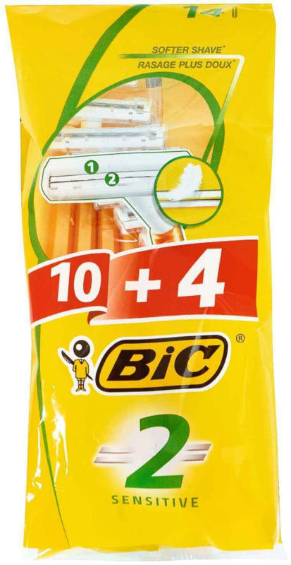 BiC Rasoi monouso 2 Sensitive 10 + 4 pezzi -