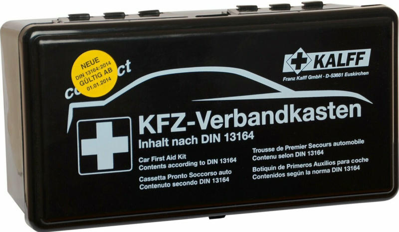 Kalff Kfz-Verbandkasten kompakt DIN 13164:2014 vollwertiges Erste-Hilfe-Set