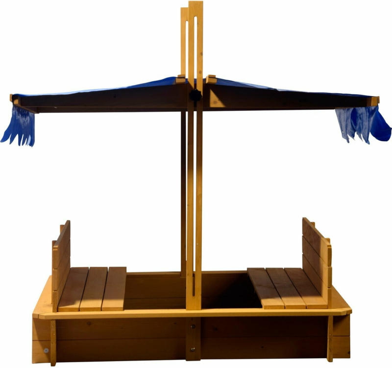 Sandkasten mit schwenkbarem Dach 120 cm x 120 cm x 120 cm