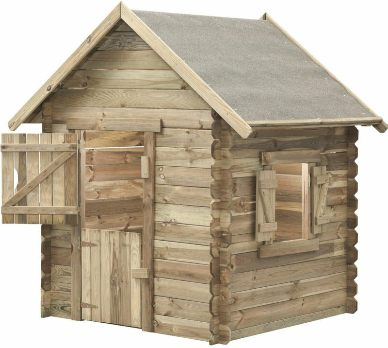 SwingKing Spielhaus Louise 160 cm x 120 cm x 120 cm davon 10 cm Dachüberstand