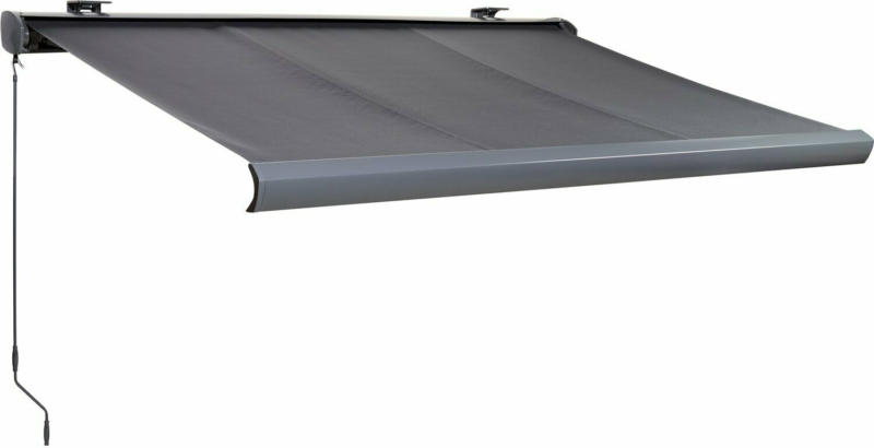 Kassettenmarkise Bayville 400 cm x 250 cm Anthrazit mit LED-Beleuchtung