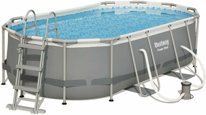 Bestway Stahlrahmen-Pool Power Steel 427 cm x 250 cm x 100 cm Oval