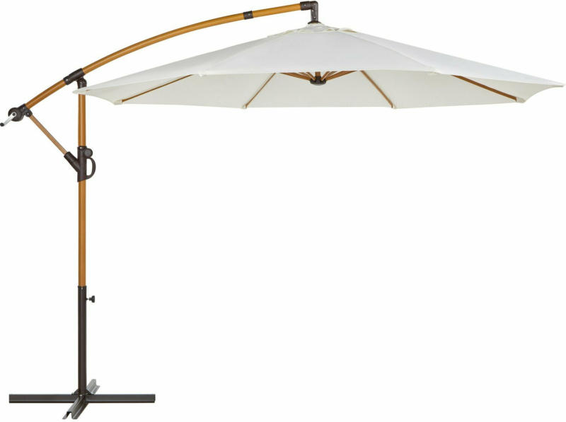 Ampelschirm Alvarado Holzoptik Ø 300 cm Beige mit Kurbel