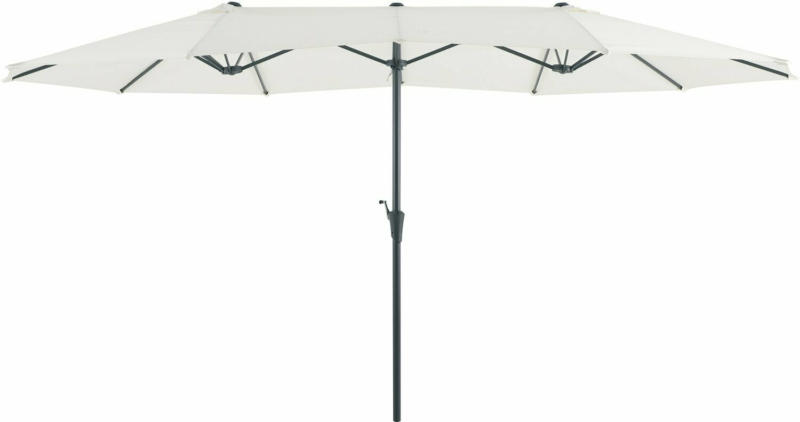 Doppel-Sonnenschirm Cloyna Beige mit Kurbel 456 cm x 270 cm