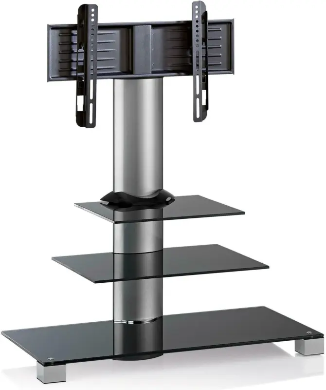 TV-Rack in Schwarz/Alufarbe 'Amalo Maxi B: 100 CM'