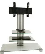 mömax TV-Rack in Klar/Alufarbe 'Amalo Maxi B: 100 CM'