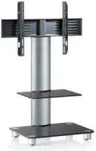 mömax Dornbirn - Ihr Trendmöbelhaus in Dornbirn TV-Rack in Schwarz/Silberfarbe 'Tosal B: 60 CM'