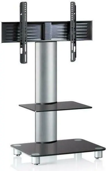 TV-Rack in Schwarz/Silberfarbe 'Tosal B: 60 CM'