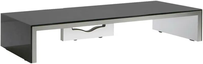 TV-Aufsatz in Schwarz/Silber/ Alufarbe 'Edlosa B: 63 CM'