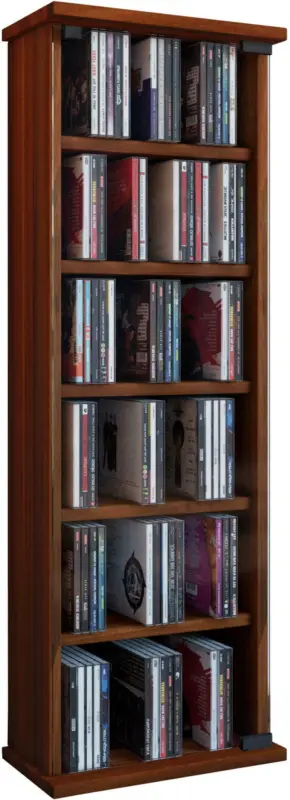 CD-Regal in Nussbaumfarbe 'Vetro B: 31 CM'