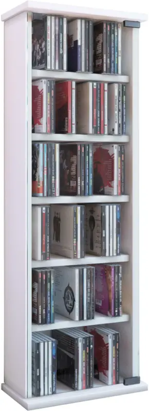 CD-Regal in Weiß 'Vetro B: 31'