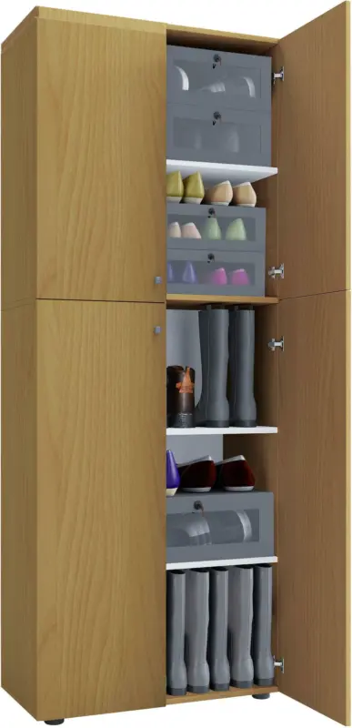 Schuhschrank in Buchefarbe 'Lona'