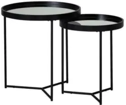 Beistelltischset 'WL6.006', 2-er Set, schwarz