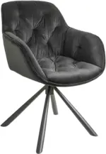 mömax Armlehnstuhl in Samt Schwarz