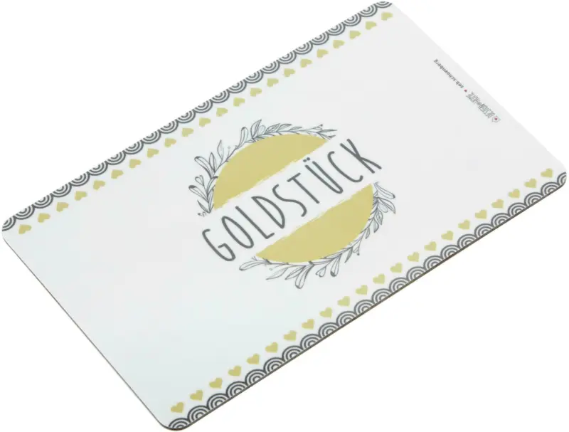 Schneidebrett Goldstück in Weiß/Goldfarben