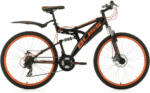 HELLWEG Baumarkt Mountainbike „Bliss“, Fully, schwarz-orange