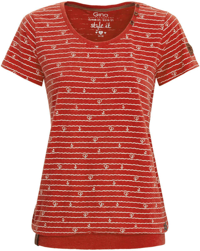 Damen T-Shirt mit Zierknöpfen (Nur online)