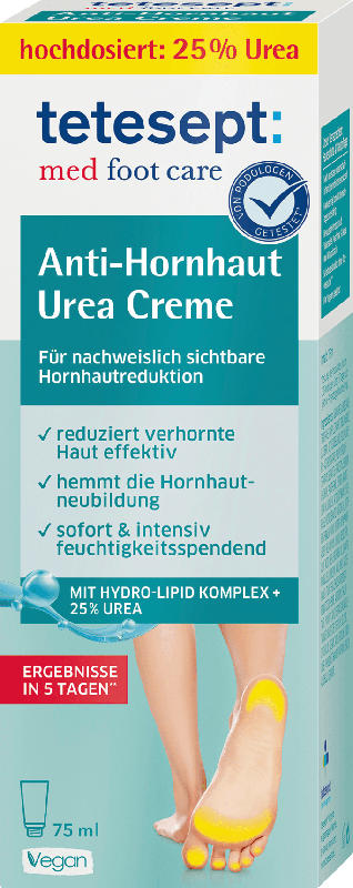 tetesept Fuß- Creme Anti Hornhaut mit 25% Urea